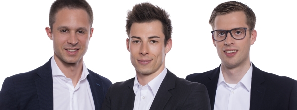 Marcos Miramontes, Leiter Finanzen, Lukas Brülhart, Versicherungsexperte, und Giles Magnin, Geschäftsführer (v.l.n.r.). Marcos Miramontes, Leiter Finanzen, Lukas Brülhart, Versicherungsexperte, und Giles Magnin, Geschäftsführer (v.l.n.r.).