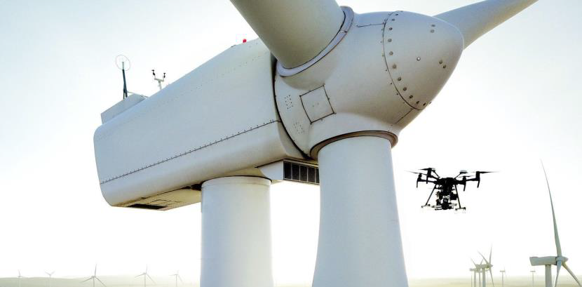 Drone and wind turbine